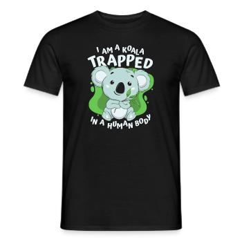 I'm A Koala Trapped In A Human Body Koalabear - Men's T-Shirt - black - Front - AI Model Male 178 light (178cm)
