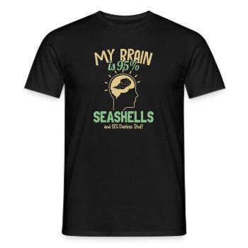 My Brain is 95% Seashells Bivalvia Shell Seashell - Men's T-Shirt - black - Front - AI Model Male 178 light (178cm)