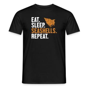 Eat Sleep Seashells Repeat Shell Hunter Seashell - Männer T-Shirt - Schwarz - Vorne - AI Model Male 178 light (178cm)