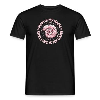 Mama ist mein Name, Shelling ist mein Spiel, Muschelmuschel - Männer T-Shirt - Schwarz - Vorne - AI Model Male 178 light (178cm)