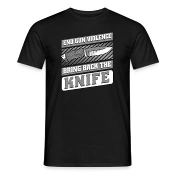 End Gun Violence Bring Back Knife Lover Knife - Men's T-Shirt - black - Front - AI Model Male 178 light (178cm)