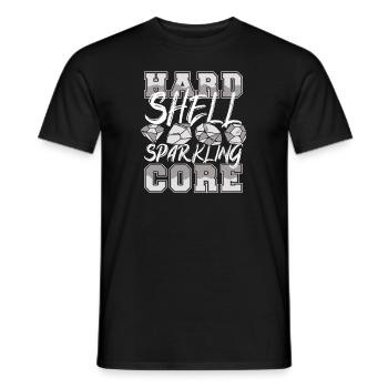 Hard Shell Sparkling Core Geologist Mineral - Men's T-Shirt - black - Front - AI Model Male 178 light (178cm)