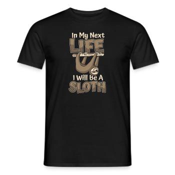 In meinem nächsten Leben werde ich ein Faultier sein Pilosa Folivora - Männer T-Shirt - Schwarz - Vorne - AI Model Male 178 light (178cm)