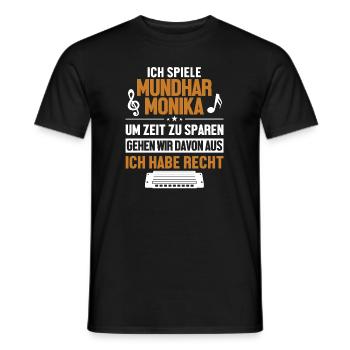 Mundharmonikaspieler hat immer Recht Harmonicist - T-shirt homme - noir - Devant - AI Model Male 178 light (178cm)