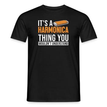It's a Harmonica Thing Mouth Harp Harmonist - Men's T-Shirt - black - Front - AI Model Male 178 light (178cm)