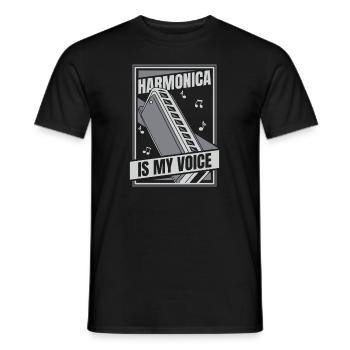 L’harmonica est ma voix Harmoniste Harmoniste - T-shirt homme - noir - Devant - AI Model Male 178 light (178cm)