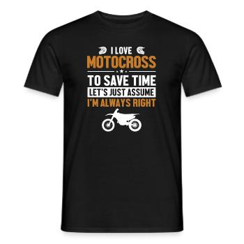 Motocross Lover Let's Assume I'm Right Motorcycle - Men's T-Shirt - black - Front - AI Model Male 178 light (178cm)