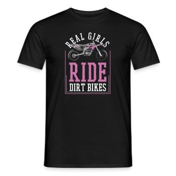 Echte Mädchen fahren Dirt Bikes Supermoto Motorrad - Männer T-Shirt - Schwarz - Vorne - AI Model Male 178 light (178cm)