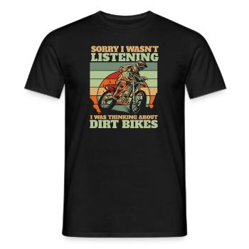 Je pensais à des motos tout-terrain en supermotard - T-shirt homme - noir - Devant - AI Model Male 178 light (178cm)