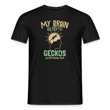 Mon cerveau est composé à 95% de Geckos Lézard Gekkota à crête - T-shirt homme - noir - Devant - AI Model Male 178 light (178cm)