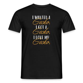 Gecko Love Lézard à crête Gekkota Gecko Expert - T-shirt homme - noir - Devant - AI Model Male 178 light (178cm)