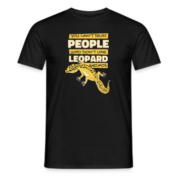 Je ne peux pas faire confiance aux gens qui n’aiment pas les geckos léopards - T-shirt homme - noir - Devant - AI Model Male 178 light (178cm)