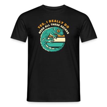 J’ai vraiment besoin de tous ces geckos gekkota léopard - T-shirt homme - noir - Devant - AI Model Male 178 light (178cm)