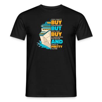 Ne peut pas acheter le bonheur mais boire une croisière - T-shirt homme - noir - Devant - AI Model Male 178 light (178cm)