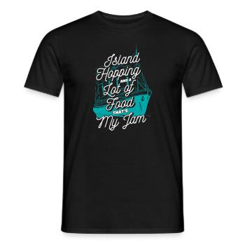 Island Hopping And A Lot Of Food Cruise Ship - Men's T-Shirt - black - Front - AI Model Male 178 light (178cm)