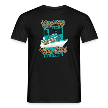 Croisière à travers la vie, un port à la fois - T-shirt homme - noir - Devant - AI Model Male 178 light (178cm)