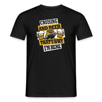 Croisière Et Bière, c’est pourquoi je suis ici Croisière - T-shirt homme - noir - Devant - AI Model Male 178 light (178cm)