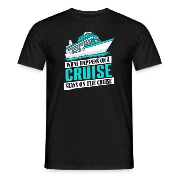 Que se passe-t-il en croisière Séjours en croisière Croisière - T-shirt homme - noir - Devant - AI Model Male 178 light (178cm)