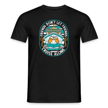 Ne laissez pas vos amis naviguer seuls en bateau de croisière - T-shirt homme - noir - Devant - AI Model Male 178 light (178cm)