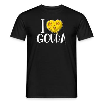 J’aime le Gouda Queso Fromager Amant le Gouda - T-shirt homme - noir - Devant - AI Model Male 178 light (178cm)