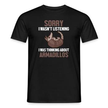 Was Thinking About Armadillos Pink Fairy - Men's T-Shirt - black - Front - AI Model Male 178 light (178cm)