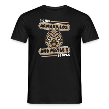 J’aime les tatous et peut-être 3 personnes fée rose - T-shirt homme - noir - Devant - AI Model Male 178 light (178cm)