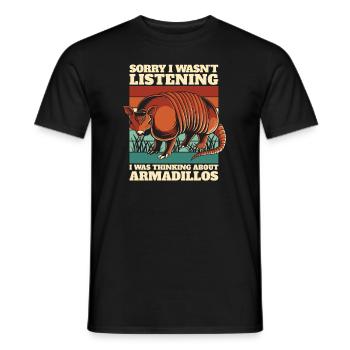 Was Thinking About Armadillos Pink Fairy - Men's T-Shirt - black - Front - AI Model Male 178 light (178cm)