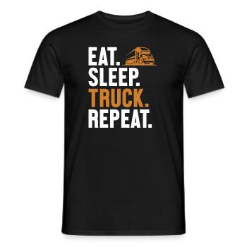 Eat Sleep Truck Repeat Trucker Truckie Legends - Men's T-Shirt - black - Front - AI Model Male 178 light (178cm)