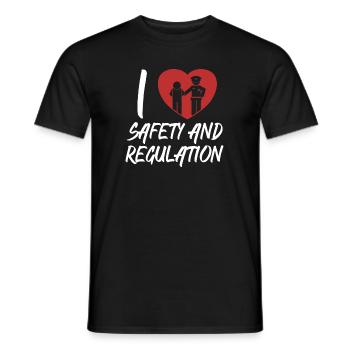 J’aime la sécurité et la réglementation de la garde de prison - T-shirt homme - noir - Devant - AI Model Male 178 light (178cm)