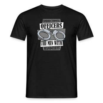 Les hommes menottés agent de police Corrections - T-shirt homme - noir - Devant - AI Model Male 178 light (178cm)