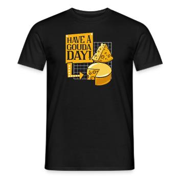 Avoir un amateur de fromage Gouda Day Maker Queso - T-shirt homme - noir - Devant - AI Model Male 178 light (178cm)