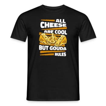 Tous les fromages sont cool, mais le gouda règle le queso - T-shirt homme - noir - Devant - AI Model Male 178 light (178cm)