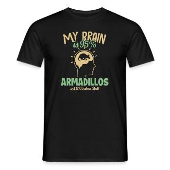 Mon cerveau est composé à 95% de tatous Fée Rose Cingulata - T-shirt homme - noir - Devant - AI Model Male 178 light (178cm)
