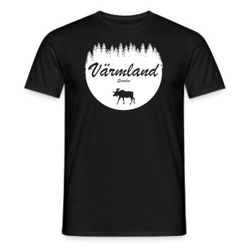 Värmland Sweden Stickers Holiday Moose North - Men's T-Shirt - black - Front - AI Model Male 178 light (178cm)