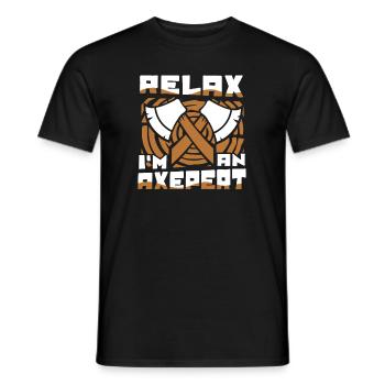 Relax I’m An Axepert Hache de compétition de lancer de hache - T-shirt homme - noir - Devant - AI Model Male 178 light (178cm)