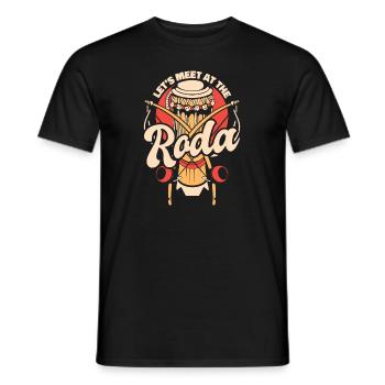 Rencontrons-nous à la danse Roda Capoeirista Ginga - T-shirt homme - noir - Devant - AI Model Male 178 light (178cm)