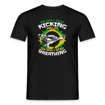 Le jour où j’arrête de donner des coups de pied à la danse Ginga Capoeirista - T-shirt homme - noir - Devant - AI Model Male 178 light (178cm)