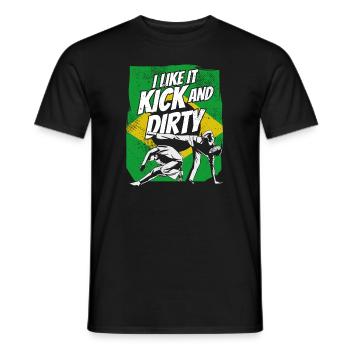 I Like It Kick And Dirty Ginga Capoeirista Dance - Men's T-Shirt - black - Front - AI Model Male 178 light (178cm)