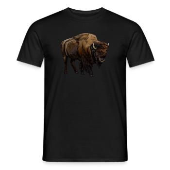 Bison d’Amérique de buffle Bovinae Lover Bison - T-shirt homme - noir - Devant - AI Model Male 178 light (178cm)