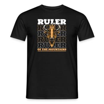 Ruler Of The Mountain Buffalo Bison d’Amérique - T-shirt homme - noir - Devant - AI Model Male 178 light (178cm)