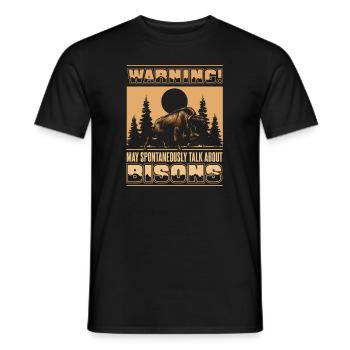 Peut parler spontanément des bisons Buffalo - T-shirt homme - noir - Devant - AI Model Male 178 light (178cm)