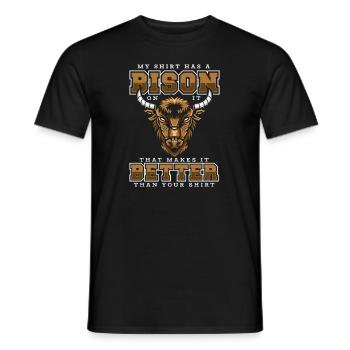 Mieux que vos vêtements Buffalo Bovinae Lover - T-shirt homme - noir - Devant - AI Model Male 178 light (178cm)