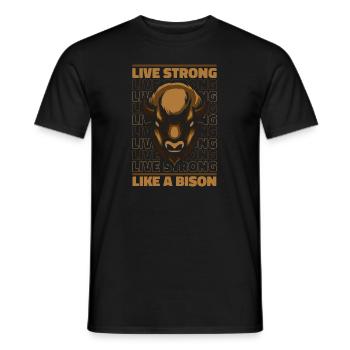 Vivre fort comme un bison Bison Bison d’Amérique - T-shirt homme - noir - Devant - AI Model Male 178 light (178cm)