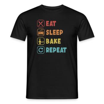 Mangez, dormez, faites cuire la pâte à pain Repeat, machine à pain - T-shirt homme - noir - Devant - AI Model Male 178 light (178cm)