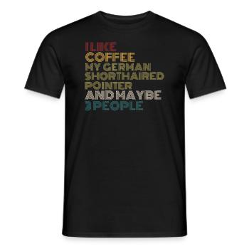 Coffee Lovers German Shorthaired Pointer Dog Owner - Men's T-Shirt - black - Front - AI Model Male 178 light (178cm)