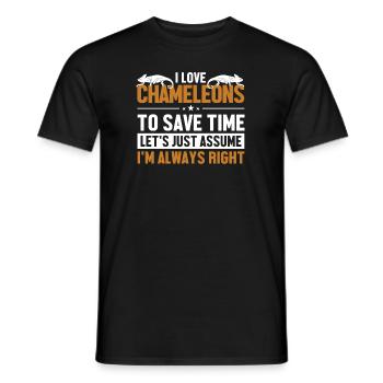 Amoureux des caméléons Supposons que j’ai raison Panther - T-shirt homme - noir - Devant - AI Model Male 178 light (178cm)