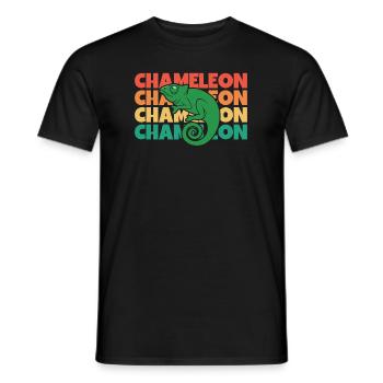 Chameleon Rétro Texte Panthère Voilée - T-shirt homme - noir - Devant - AI Model Male 178 light (178cm)