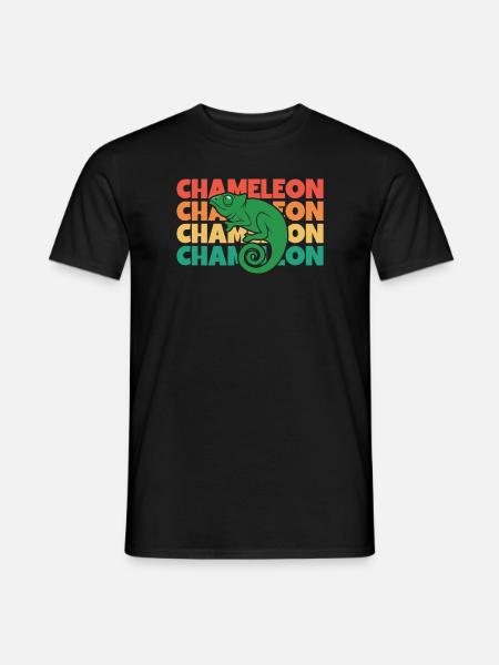 Chameleon Retro Text Veiled Panther - Men's T-Shirt - black