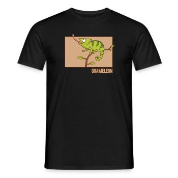Chameleon Doodle Panthère Hanzi Chinoise Voilée - T-shirt homme - noir - Devant - AI Model Male 178 light (178cm)