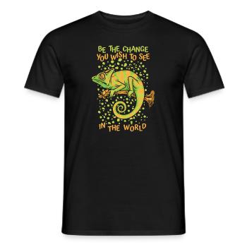 Sei die Veränderung, die du dir wünschst Veiled Panther - Männer T-Shirt - Schwarz - Vorne - AI Model Male 178 light (178cm)